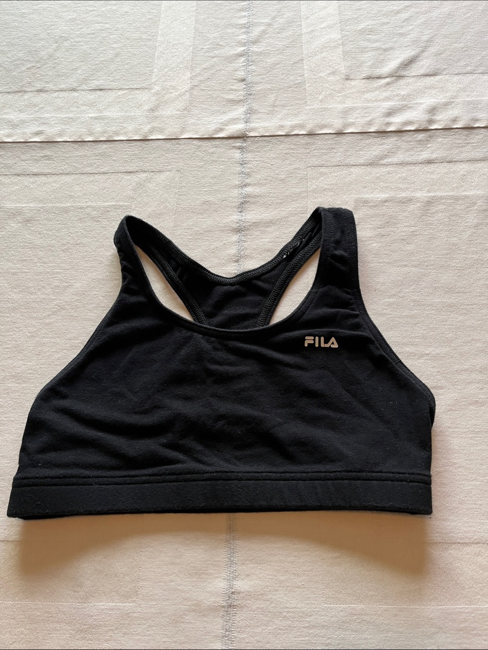 Fila Black Racerback Sports Crop Top Size L